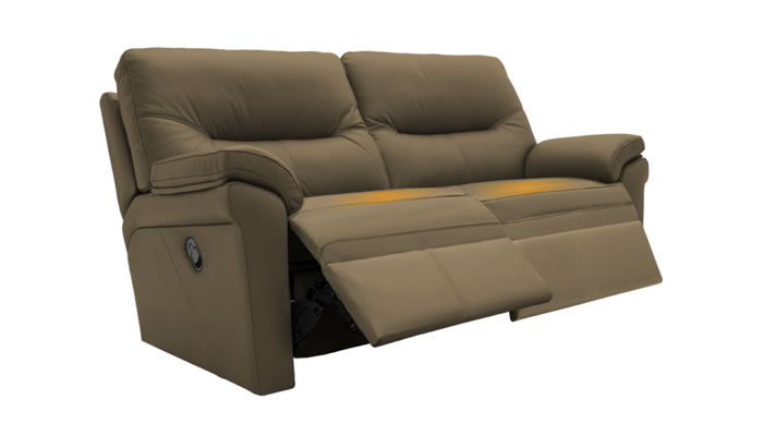 G Plan Seattle Heated Leather 2.5 Seater Manual Recliner Capri Mushroom